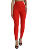 Dolce & Gabbana Elegant High Waist Red Leggings