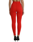 Dolce & Gabbana Elegant High Waist Red Leggings