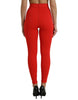 Dolce & Gabbana Elegant High Waist Red Leggings