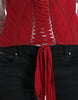 Dolce & Gabbana Silk Corset Waist Belt in Fiery Red