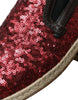 Dolce & Gabbana Red Sequined Leather Loafers