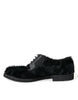 Dolce & Gabbana Elegant Black Fur Derby Dress Shoes for Men
