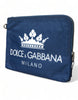 Dolce & Gabbana Elegant Blue Nylon Zipped Clutch