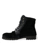 Dolce & Gabbana Elegant Black Calf Leather Lace-Up Boots