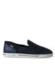 Dolce & Gabbana Elegant Blue Suede Leather Loafers