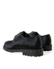 Dolce & Gabbana Elegant Black Calf Fur Derby Shoes