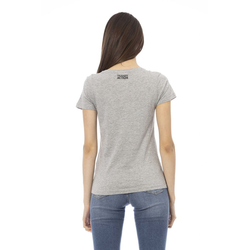 Trussardi Action Gray Cotton Women T-Shirt
