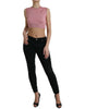 Dolce & Gabbana Elegant Silk Crew Neck Cropped Tank Top
