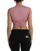 Dolce & Gabbana Elegant Silk Crew Neck Cropped Tank Top