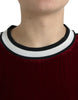 Dolce & Gabbana Elegant Burgundy Silk-Blend Sweater