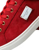 Dolce & Gabbana Elegant Red & White Leather Sneakers
