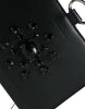 Dolce & Gabbana Elegant Crystal-Embellished Leather Card Holder