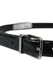 Dolce & Gabbana Elegant Black Leather Belt with Metal Buckle