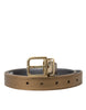 Dolce & Gabbana Metallic Gold Leather Belt - Timeless Elegance