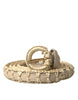 Dolce & Gabbana Elegant Beige Leather Waist Belt