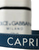 Dolce & Gabbana Chic Leather Airpods Case in Blue & White