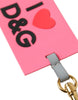 Dolce & Gabbana Chic Trifold Gold & Pink Key Holder Case