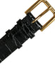 Dolce & Gabbana Elegant Gold Black Leather Bracelet