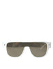 Dolce & Gabbana Chic White Acetate Designer Sunglasses