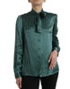 Dolce & Gabbana Elegant Dark Green Silk Blouse Top