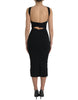 Dolce & Gabbana Elegant Black Sheath Halter Midi Dress