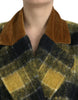 Dolce & Gabbana Chic Checkered Long Trench Coat in Sunny Yellow