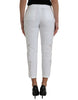 Dolce & Gabbana Elegant White Tapered Mid Waist Pants