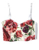 Dolce & Gabbana Floral Silk Blend Bustier Crop Top