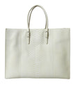 Balenciaga Chic Python Leather Tote in White & Yellow