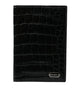 Dolce & Gabbana Black Exotic Skin Leather Long Bifold Passport Holder