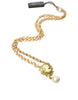 Dolce & Gabbana Gold Brass Chain Pearl Pendant Charm Necklace