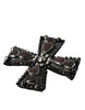 Dolce & Gabbana Black Crystals Embellished Cross Pin Brooch