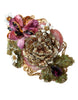 Dolce & Gabbana Gold Brass Floral Crystal Sequined Hair Clip