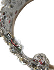 Dolce & Gabbana Silver Brass STRASS Crystal Crown Tiara LED Diadem