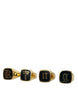 Dolce & Gabbana Gold Brass KING Enamel Set of 4 Ring