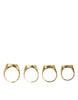 Dolce & Gabbana Gold Brass KING Enamel Set of 4 Ring