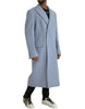 Dolce & Gabbana Blue Double Breasted Long Trench Coat Jacket