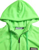 Dolce & Gabbana Neon Green Hooded Full Zip Top Sweater
