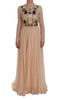 Dolce & Gabbana Elegant Floral Embroidered Silk Maxi Dress