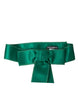 Dolce & Gabbana Green Silk Satin Waist Women Belt