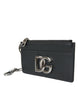 Dolce & Gabbana Black Calfskin Leather DG Logo Card Holder Wallet Men