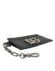 Dolce & Gabbana Black Calfskin Leather DG Logo Card Holder Wallet Men