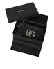 Dolce & Gabbana Black Calfskin Leather DG Logo Card Holder Wallet Men