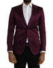 Dolce & Gabbana Maroon Silk Single Breasted Coat Blazer