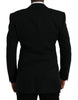 Dolce & Gabbana Black Wool Peak Single Breasted Coat Blazer