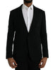 Dolce & Gabbana Black Wool Notch Single Breasted Coat Blazer