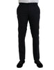 Dolce & Gabbana Dark Blue Wool Slim Fit Formal Pants