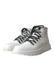 Dolce & Gabbana White Vulcano Trekking Men Ankle Boots Shoes