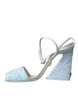 Dolce & Gabbana Light Blue Sequin Ankle Strap Sandals Shoes