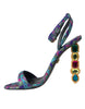 Dolce & Gabbana Multicolor Jacquard Crystals Sandals Shoes